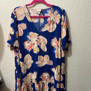 Blue Floral Summer Dress
